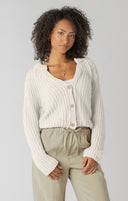 Dex/Room 34 Ladies Textured Button Front Natural Cardigan