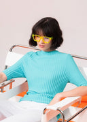 Elena Wang Ladies Aqua Sweater