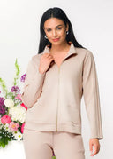 Elena Wang Ladies Sand Zip Jacket
