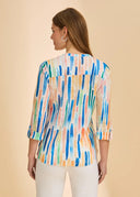FDJ Ladies Bright Zippy 3/4 Sleeve Henley Top