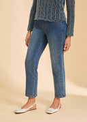 FDJ Ladies Indigo Hearts Pull-On Straight Ankle Jean