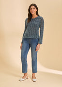 FDJ Ladies Indigo Hearts Pull-On Straight Ankle Jean