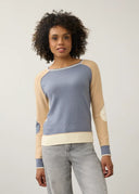 FDJ Ladies Indigo Long Sleeve Boat Neck Sweater