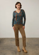 FDJ Ladies Kingston Long Sleeve V-Neck Top