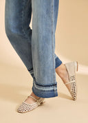 FDJ Ladies Light Wash Olivia Cuffed Wide Leg Jean