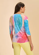 FDJ Ladies Spring Awaking 3/4 Sleeve Boat Neck Top