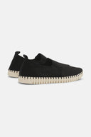 Isle Jacobsen Mens Black Tulip Flats Shoes
