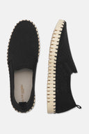 Isle Jacobsen Mens Black Tulip Flats Shoes