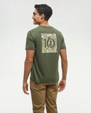 Ten Tree Mens Deep OIive/Sunray Woodblock Ten Tshirt