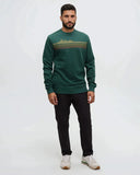 Ten Tree Mens Forest Pine/Harvest Gold Retro Treeline Crewneck Sweater