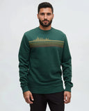 Ten Tree Mens Forest Pine/Harvest Gold Retro Treeline Crewneck Sweater
