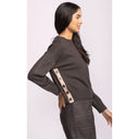 Pink Martini Ladies Dark Grey Grigio Sweater