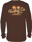 Hurley Mens Everyday H20-Dri Palms Slub Hickory Brown Long Sleeve Tshirt