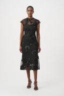 Joseph Ribkoff Ladies Black Embellished Trumpet Dress