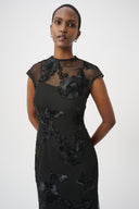 Joseph Ribkoff Ladies Black Embellished Trumpet Dress