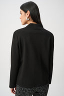 Joseph Ribkoff Ladies Black Jacquard And Scuba Jersey Boxy Top
