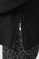 Joseph Ribkoff Ladies Black Jacquard And Scuba Jersey Boxy Top