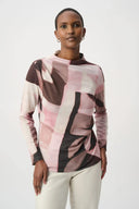 Joseph Ribkoff Ladies Black/Multi Geometric Print Lurex Sweater