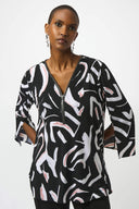 Joseph Ribkoff Ladies Black/Multi Silky Knit Printed Fit and Flare Tunic