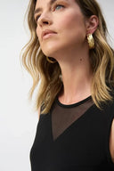 Joseph Ribkoff Ladies Black Silky Knit and Mesh Sleeveless Top