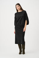 Joseph Ribkoff Ladies Black Sweater Knit Midi Skirt