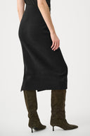 Joseph Ribkoff Ladies Black Sweater Knit Midi Skirt
