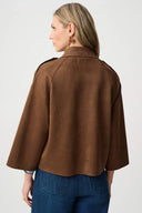 Joseph Ribkoff Ladies Brown Scuba Suede Boxy Jacket