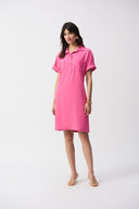 Joseph Ribkoff Ladies Bubble Gum Textured Woven Straight Shirt Dress