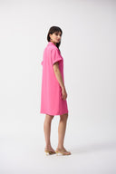 Joseph Ribkoff Ladies Bubble Gum Textured Woven Straight Shirt Dress