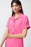 Joseph Ribkoff Ladies Bubble Gum Textured Woven Straight Shirt Dress