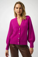 Joseph Ribkoff Ladies Cosmos Sweater Knit Cardigan w/Puff Sleeves