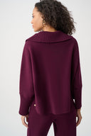 Joseph Ribkoff Ladies Elderberry Brushed Viscose And Nylon Shawl Neck Sweater