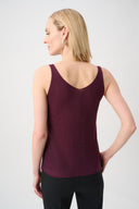 Joseph Ribkoff Ladies Elderberry Metallic Knitted Camisole with Rhinestones