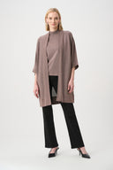 Joseph Ribkoff Ladies Mink/Gold Sweater Knit Cover-Up with Iron-On Detail