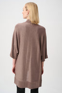 Joseph Ribkoff Ladies Mink/Gold Sweater Knit Cover-Up with Iron-On Detail