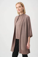 Joseph Ribkoff Ladies Mink/Gold Sweater Knit Cover-Up with Iron-On Detail