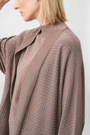 Joseph Ribkoff Ladies Mink/Gold Sweater Knit Cover-Up with Iron-On Detail