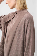 Joseph Ribkoff Ladies Mink/Gold Sweater Knit Cover-Up with Iron-On Detail