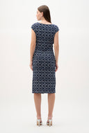 Joseph Ribkoff Ladies Silky Knit Geometric Print Sheath Wrap Dress