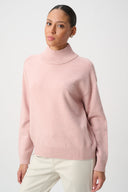 Joseph Ribkoff Ladies Soft Blush Melange Embellished Turtleneck Sweater