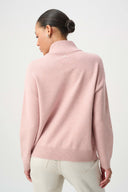 Joseph Ribkoff Ladies Soft Blush Melange Embellished Turtleneck Sweater