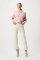 Joseph Ribkoff Ladies Soft Blush Melange Embellished Turtleneck Sweater