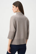 Joseph Ribkoff Ladies Taupe Melange Brushed Viscose And Nylon Funnel-Neck Sweater