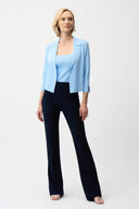 Joseph Ribkoff Ladies Viscose Blend Open-Front Sky Blue Cardigan