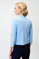 Joseph Ribkoff Ladies Viscose Blend Open-Front Sky Blue Cardigan
