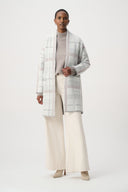 Joseph Ribkoff Ladies Winter White/Multi Sequin Plaid Sweater Cover-Up