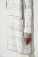 Joseph Ribkoff Ladies Winter White/Multi Sequin Plaid Sweater Cover-Up