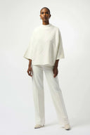 Joseph Ribkoff Ladies Winter White Textured Sweater  Knit Mock Neck Pullover