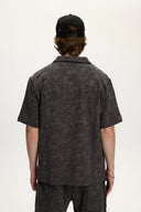 Kuwalla Tee Mens Charcoal Jacquared Linen Shirt