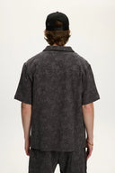 Kuwalla Tee Mens Charcoal Jacquared Linen Shirt